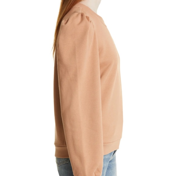 NWT $209 CAMI NYC Roberta Puff Sleeve Sweatshirt in Tawny - size Large! - Picture 3 of 6